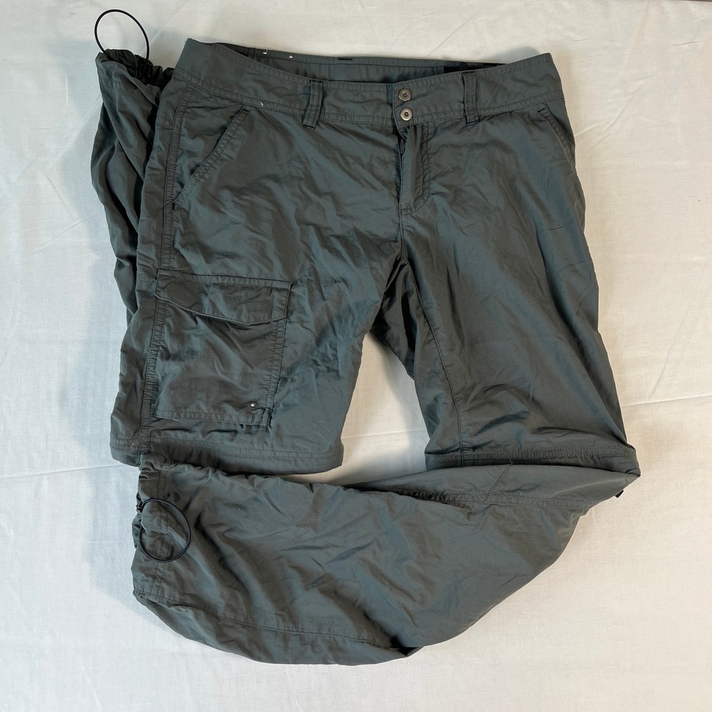 Columbia Convertible Hiking Pants Women 6 Short Gray Excellent Zip Off Cargo